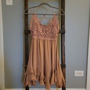 Free People Adella ruffle slip dress